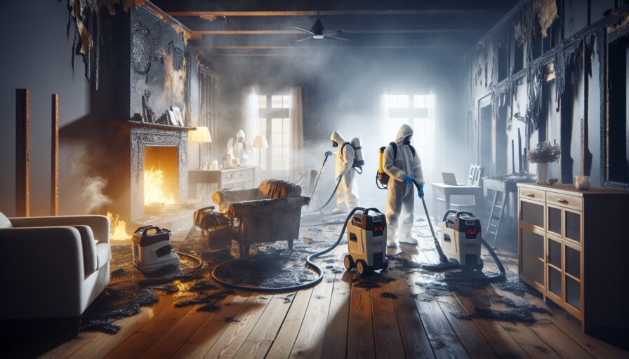 Limpieza después de incendio