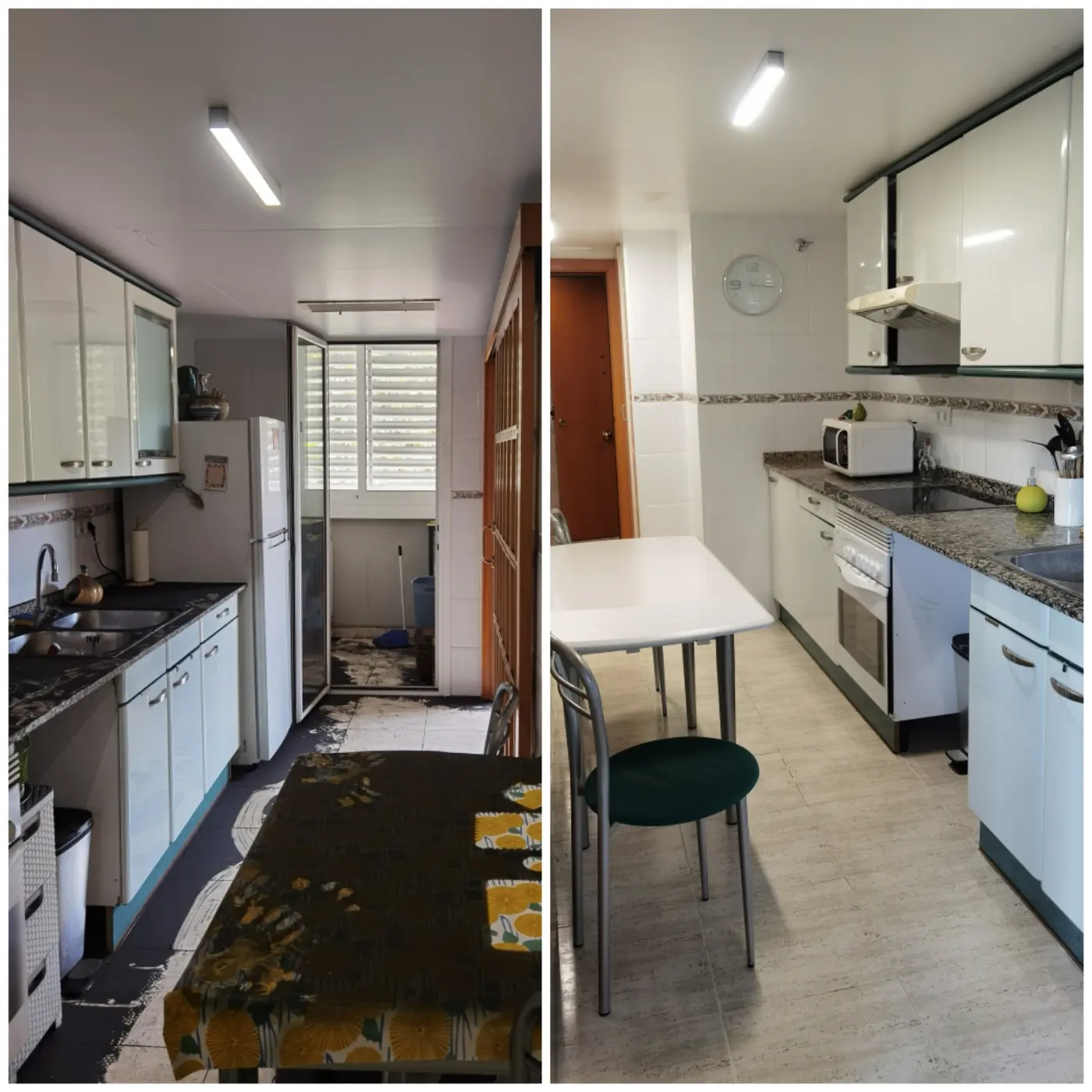 Trabajo de limpieza post incendio con comparativa antes y después