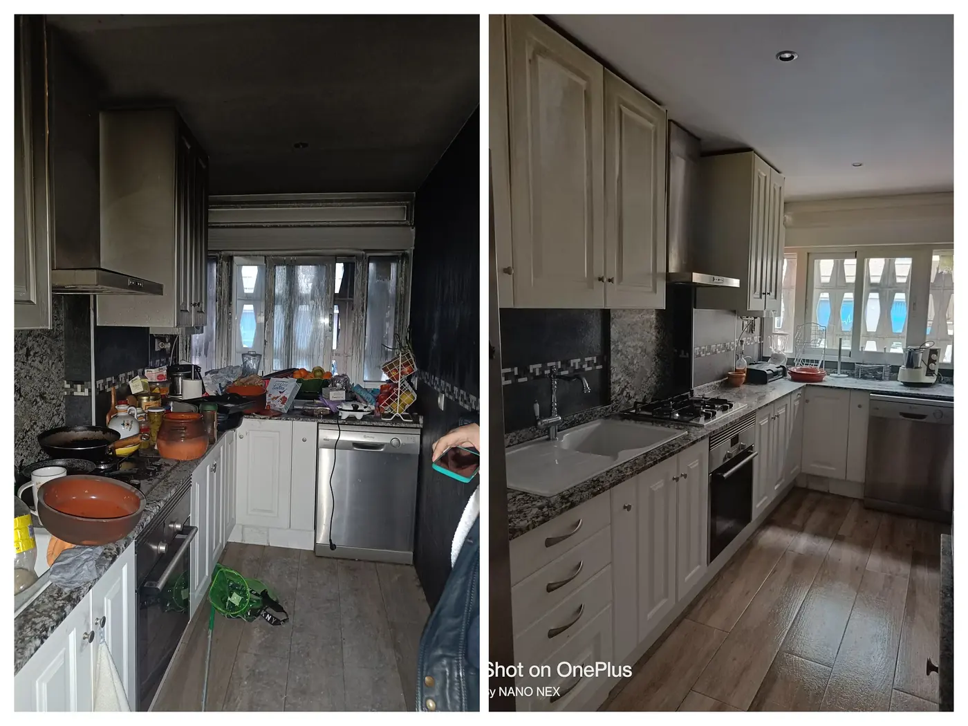 Antes y después de limpieza post incendio en Cuenca - caso real 3