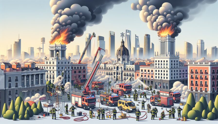 Limpieza de incendios en Madrid